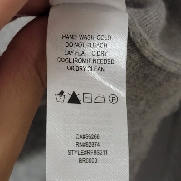 Splendid Wool Blend Cowl Neck Button Side Cozy Gray Pullover Sweater Medium - Picture 12 of 12